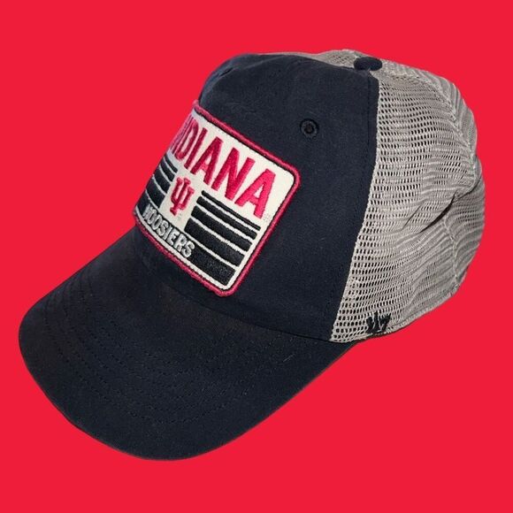 Indiana Hoosiers '47 Brand Black Fourstroke Mesh Back Cleanup Adjustable Cap - Picture 2 of 7